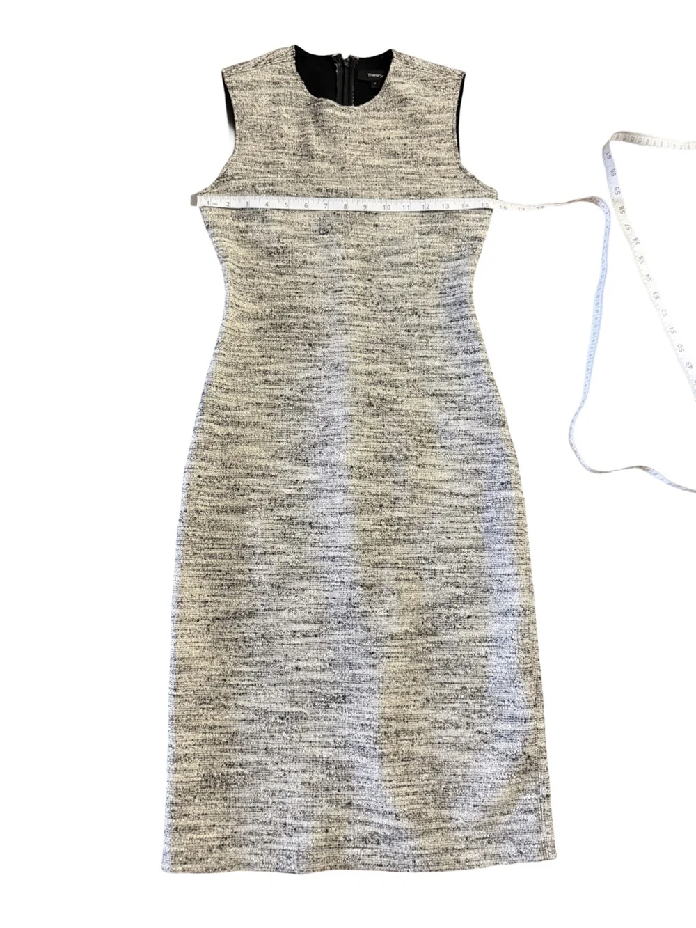 Theory Sleeveless Textured Midi Dress in Heather Gray